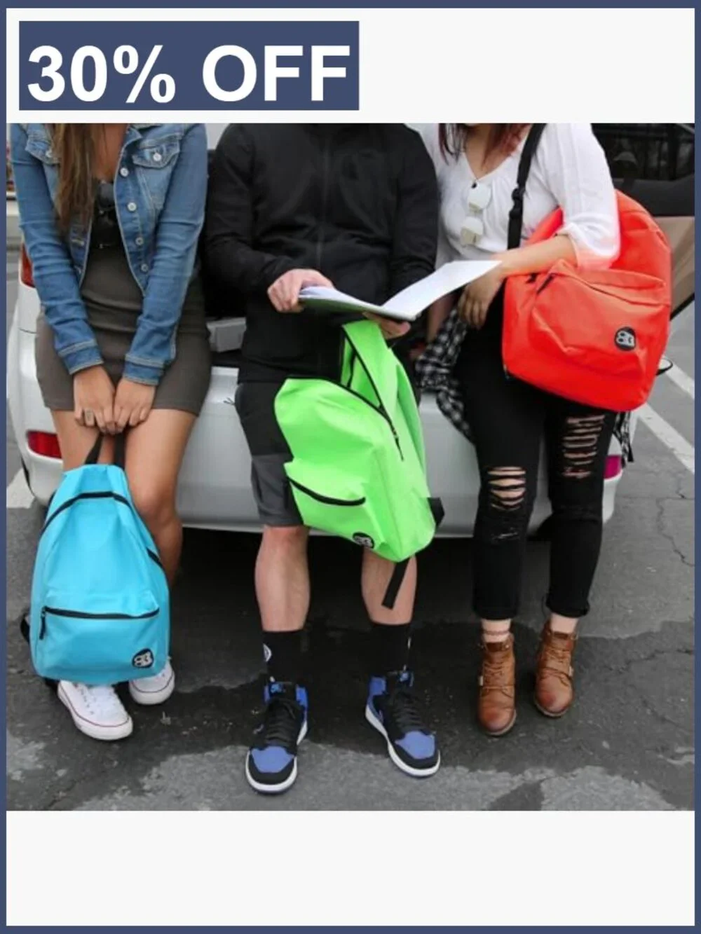 Classic Daypack Backpack with Two Compartments, Adjustable Straps, Water Bottle